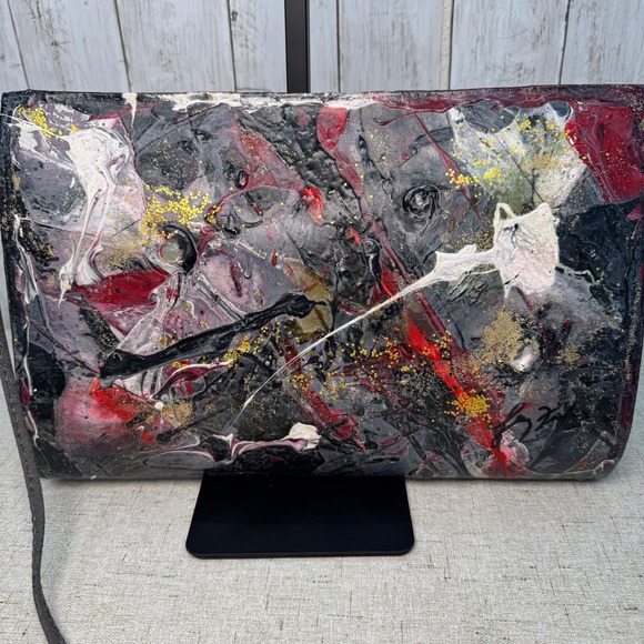 Vintage 80s Artist-Made Abstract Painted Crossbody – One of a Kind - Picture 2 of 16